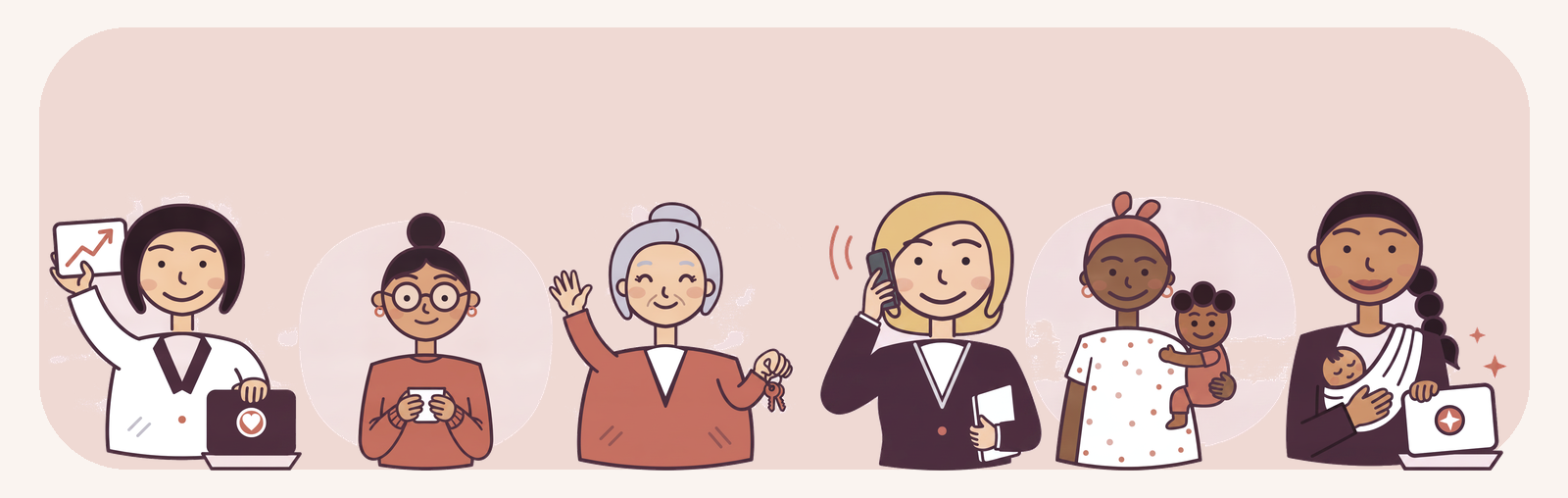 The Success Squad, SoloMom's illustrated cast of solo moms