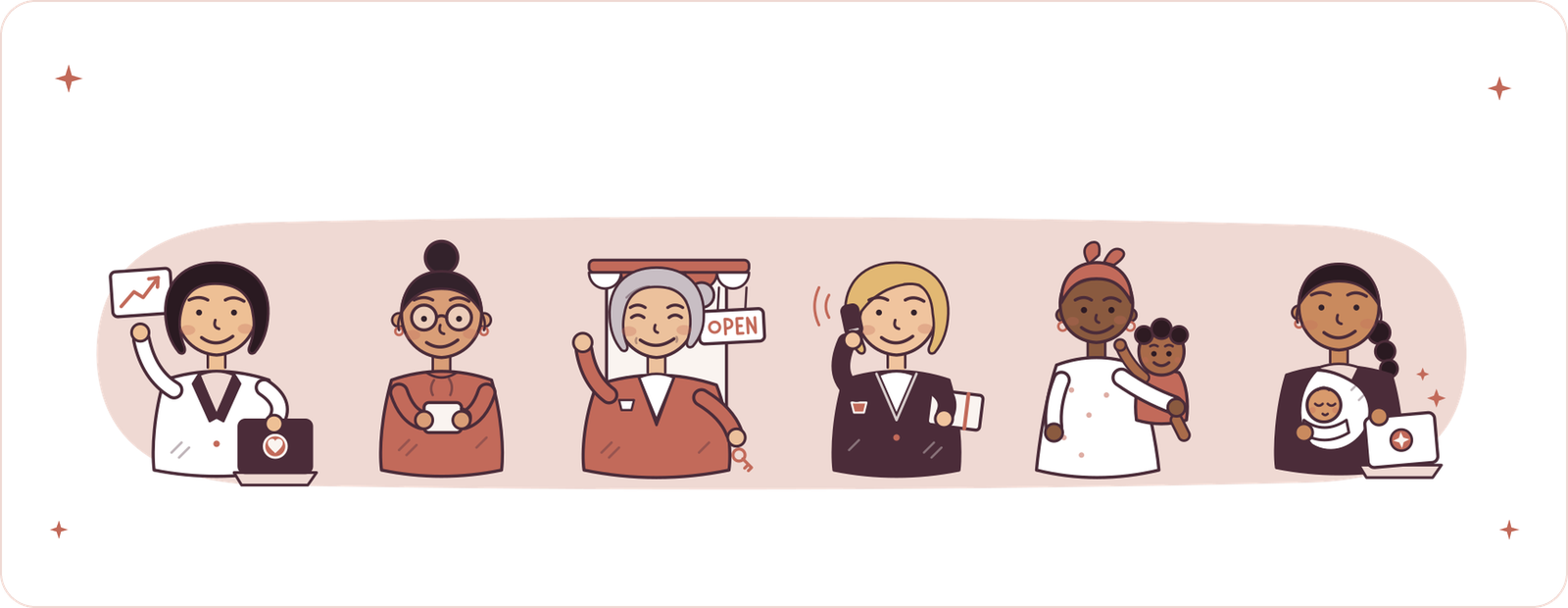 The Success Squad, SoloMom's illustrated cast of solo moms